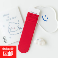 春夏季薄款兒童冰冰襪純色天鵝絨堆堆襪大小童親子襪豎條紋長(zhǎng)筒襪 大紅色 均碼 【5雙】2-12歲無(wú)跟均碼