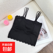 大碼透氣聚攏吊帶內(nèi)衣小胸顯大短款冰絲透氣外穿無鋼圈美背背心女 黑色--1件裝 XL (建議115-150斤)