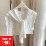 坎肩夏季薄款針織小披肩女空調房外搭氣質(zhì)假領(lǐng)搭肩圍脖配裙子保暖 kj-006白色