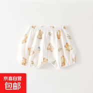 【寶寶短褲】夏季薄款休閑運動(dòng)外穿五分褲嬰兒純棉透氣大PP褲 花草熊#6887 80