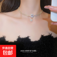 韓國氣質(zhì)愛心蝴蝶珍珠流蘇項(xiàng)鏈小眾時(shí)尚高級(jí)感鎖骨鏈百搭項(xiàng)飾批發(fā) 17#項(xiàng)鏈-金色（真金電鍍）