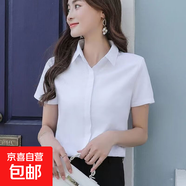 設計感短袖暗扣白襯衫女春夏季韓版襯衫女時(shí)尚氣質(zhì)百搭白領(lǐng)職業(yè)裝 B613白色短袖【方領(lǐng)暗扣】 4XL 推薦【140-150斤】
