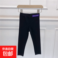 兒童打底褲春季新款女童貼標彈力小腳褲 EJ032 黑色 140 碼