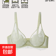 純欲風(fēng)超薄款性感網(wǎng)紗蕾絲內衣女大胸顯小上托防下垂收副乳文胸 綠色 2XL 【40/90BCD】