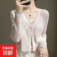 2025春季新款休閑洋氣圓領(lǐng)針織無袖T恤女百搭外穿開衫/HY125一X 粉色 S （85-95斤）