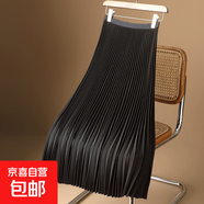 高端卡其色垂感百褶裙女春季西裝新款高級感歐貨2025洋氣半身裙子 黑色【單件】 S