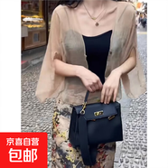 新中式輕薄雪紡防曬開衫女夏季2025新款配裙子外搭披肩寬松小外套 杏色 L （體重115以內）