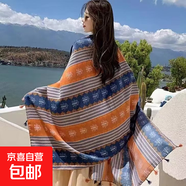 民族風(fēng)披肩旅游打卡拍照文藝復(fù)古波西米亞風(fēng)圍巾90*180cm兩頭掛穗 無限