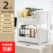 京東物流 書架推車式置物架移動(dòng)落地儲(chǔ)物架簡(jiǎn)易多層收納架 2層 【無輪】容量升級(jí) 【穩(wěn)固不晃】