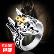 防身暗器戒指男女自衛武器鈦鋼指環(huán)扣戶(hù)外用品裝備武器高科技防身 防狼神器 大號狼頭【戒圈直徑2cm可調節】