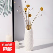 北歐塑料花瓶家居插花假花客廳現代創(chuàng  )意簡(jiǎn)約小干花白色裝飾品擺件 C款奶白色