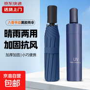 爆款雨傘加大雨傘男女商務(wù)傘大號格子折疊雨傘雙人三人晴雨傘 藏青UV【手動(dòng)款】
