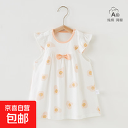 女童連衣裙夏季薄款純棉洋氣韓版公主裙嬰兒衣服女寶寶裙子夏裝 好運(yùn)彩蛋荷葉袖 100