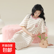 睡裙女夏季純棉女士短袖睡衣女款夏天2025新款連衣裙寬松孕婦可穿 Z625 L