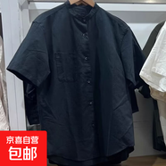 2025復(fù)古襯衫男夏裝港風(fēng)學(xué)生寬松小眾設(shè)計(jì)感趣味新款男裝上衣外穿 黑色 C055--FX M