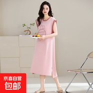 睡裙女夏季款純棉無(wú)袖背心連衣裙時(shí)尚高檔2025年家居服可外穿套裝 QM32006女裙 4XL