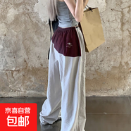 【夏季撞色】女裝新款速干褲寬松闊腿褲女裝休閑褲運動(dòng)褲拖地褲 B346灰色 /錦L M