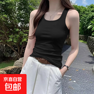 2025夏季新款設(shè)計(jì)感無袖吊帶背心女胖mm顯瘦收腰外穿別致百搭上衣 K10-黑色 2XL 建議體重130-150斤