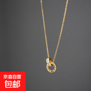 春新款鈦鋼不掉色項鏈女雙環(huán)氣質(zhì)簡(jiǎn)約氣質(zhì)鎖骨鏈潮流網(wǎng)紅圓圈項墜 (金黃色)鈦鋼雙環(huán)閃鉆羅馬文