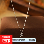 跨境新品S925銀十二星座項鏈女立體符文輕奢鑲鉆設(shè)計感鎖骨鏈頸鏈 【白金色-射手座】 無規(guī)格