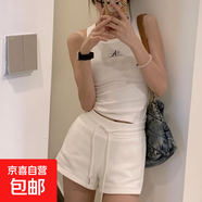 白色休閑辣妹運動(dòng)短褲2025夏季新款外穿高腰修身顯瘦美式包臀熱褲 白色【爆款辣妹短褲】 S 【70-90斤】