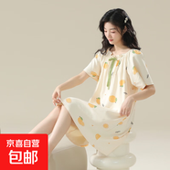 睡裙女夏季純棉女士短袖睡衣女款夏天2025新款連衣裙寬松孕婦可穿 Z632 L