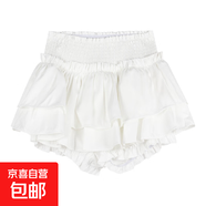 黑色蓬蓬半身裙女夏季芭蕾風(fēng)蛋糕裙子高腰顯瘦a字裙防走光短褲裙 白色 S