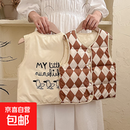 清倉保暖馬甲男女童雙面穿內(nèi)膽秋冬寶寶嬰兒外穿坎肩內(nèi)搭背心 咖色格子 120