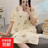 睡裙女夏季純棉短袖孕婦性感夏天2025年新款大碼甜美睡衣女款夏款 Z633 4XL