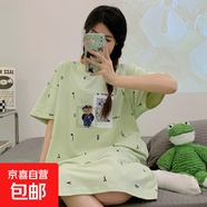 睡裙女夏季純棉短袖孕婦性感夏天2025年新款大碼甜美睡衣女款夏款 Z621 L