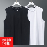 冰感運(yùn)動背心男2025新款籃球服冰絲透氣速干上衣健身無袖國潮t恤 純黑+純白【光版蝴網(wǎng)背心】 5XL 建議180-200斤