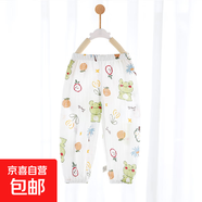 【貝樂咿防蚊褲】嬰兒衣服防蚊褲夏季純棉薄款燈籠褲男女寶寶 水果蛙#6656 90 （可開檔）