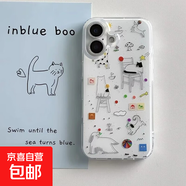 狗狗貓咪適用iphone16手機殼配件蘋(píng)果華為vivo小米OPPO榮耀防摔套 白色[滿(mǎn)屏]-透白-LIYIK7643彩繪涂鴉狗狗 iphone xs max