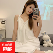睡裙女夏季可愛(ài)仿棉短袖中長(cháng)款連衣裙子夏天2025年新款睡衣家居服 Q52007 M 女