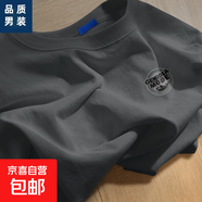短袖t恤男士半袖上衣服春季新款潮流休閑時(shí)尚印花男生體恤純綿 灰色 T-1206山脈灰 5XL
