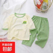 兒童睡衣家居服套裝純棉夏季新款男童空調服女童衣服夏款童裝 J43 100