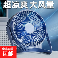 臺式小風(fēng)扇桌面風(fēng)扇小型家用靜音辦公室桌面上usb風(fēng)扇學(xué)生宿舍電風(fēng)扇 【5吋一檔直插款】靜音大風(fēng)力【深邃藍】
