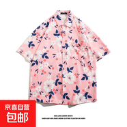速干沙灘短袖花襯衣男女情侶款2025夏季新款海邊夏威夷襯衣五分袖 5178 2XL