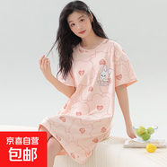 睡裙女夏天短袖2025新款春夏季睡衣可外穿大碼學生甜美連衣裙中裙 短袖睡裙：G5535 XL （115-130斤）