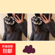 蕾絲小碎花大腸發(fā)圈復(fù)古法式高級(jí)感裙邊花苞兒童頭發(fā)圈韓系秋冬女 新中式    黑色蕾絲-2個(gè)
