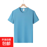 柯菲沃便宜的冰絲短袖t恤男夏季速干大碼運動上衣服透氣寬松百搭 穩(wěn)-T22淡藍色（網(wǎng)眼短袖） 3XL （建議150-165斤以內(nèi)）