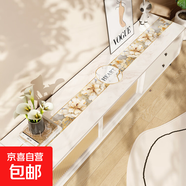 電視柜桌墊長條桌布輕奢高級感裁剪PVC玄關餐邊柜鞋柜臺面保護墊 PVC噴繪-【ZD52026】雪芙尼 35*300cm
