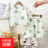 【男童短袖套裝】男童短袖套裝2025夏季薄款 YT-02小青蛙短袖短褲 90 建議身高80cm左右