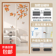 新中式防蚊蟲(chóng)門(mén)簾夏季紗門(mén)紗窗家用臥室隔斷簾磁吸自粘網(wǎng)紗遮擋簾 防蚊網(wǎng)紗-【ML11690】如意霜柿 100cm*200cm 門(mén)簾