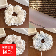 法式重工蕾絲碎花印花蝴蝶結(jié)發(fā)圈發(fā)繩頭繩丸子頭兒童發(fā)飾頭飾馬尾 夏日三件套