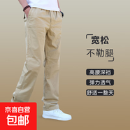 男款夏季寬松直筒褲男士工裝休閑褲純棉戶(hù)外耐磨運動(dòng)戶(hù)外寬松長(cháng)褲 土黃色 26 M