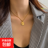 項鏈女夏季輕奢小眾2025年新款百搭頸鏈復古花朵吊墜鎖骨鏈不掉色 金色花朵項鏈（A559）