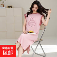 睡裙女夏季純棉薄款無(wú)袖背心睡衣全棉家居服夏款加大碼休閑可外穿 Z32006 2XL