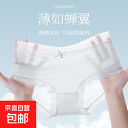 【無(wú)痕面膜】?jī)?nèi)褲女親膚薄款透氣桑蠶絲底襠中腰蕾絲性感春夏三角 隨機(jī)顏色 1條 M （75-95斤）