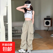 女童工裝褲2025夏季新款女孩潮流舒適褲子中大童痞帥風(fēng)直筒褲 BTL-K102【卡其色】 150